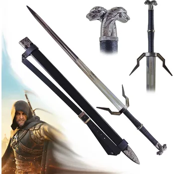 Replika zbraně AF WITCHER/Zaklínačský stříbrný meč "HERO OF KINGDOMS OF NORTH" se zádovým popruhem