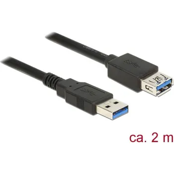 Elektrická zásuvka Delock USB kabel USB 3.2 Gen1 USB-A zástrčka, USB-A zásuvka 2.00 m černá pozlacené kontakty 85056
