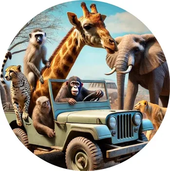 Jedlá dekorace na dort Jedlý papír safari