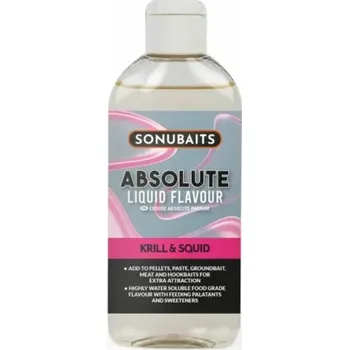 Návnadové aroma Sonubaits Absolute Liquid Flavour 200ml Krill &amp; Squid