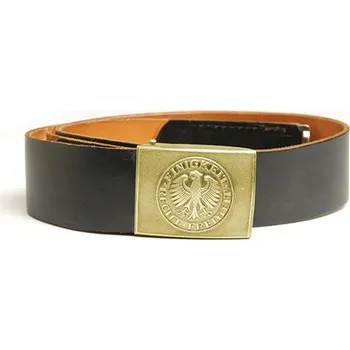 Opasek Bundeswehr Opasek BW MARINE kožený se zlatou přezkou ČERNÝ použitý 100