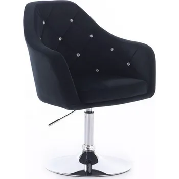 LuxuryForm DESIGN Kosmetické křeslo ROMA VELUR na stříbrném talíři - černé