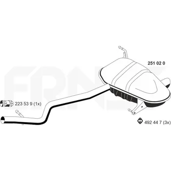 Tlumič výfuku Zadní tlumič výfuku ERNST 251020