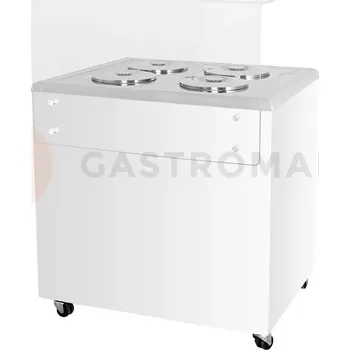 Zmrzlina Distributor na zmrzlinu, vitrína na zmrzlinu, konzervátor, retro, 4 tub, kulaté nádoby, 843x670x895 mm | RESTO QUALITY, GELATO POZETTI 4