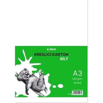 Karton Kreslící karton A3, 220g, bílý, 10 listů