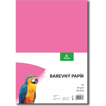 Kancelářský papír Barevný papír A3, 80g, růžový, 100 listů