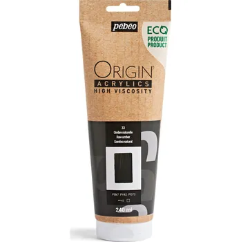 Vodová barva Akrylová barva Pébéo Origin Acrylics - 33 Raw Umber Objem: 240 ml