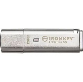 USB flash disk Kingston IronKey Locker+ 50/128GB/USB 3.1/USB-A/Stříbrná