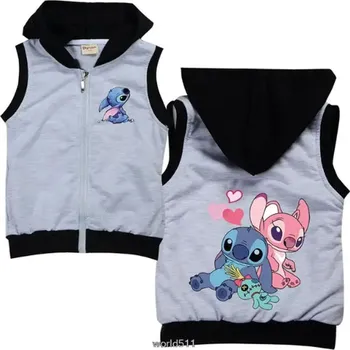 Chlapecký svetr Lilo & Stitch Dětská podzimní/jarní vesta s motivem "Lilo & Stitch " - potisk Lilo a Angel (2-15 let) Barva: šedá - Lilo a Angel, Velikost: 160/13-14 let