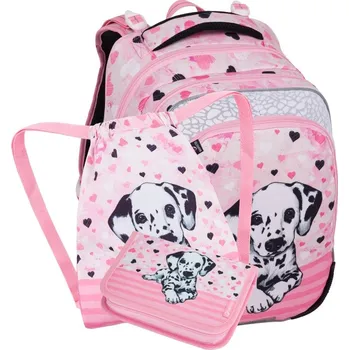 Set školních potřeb Bagmaster - Malý set pro prvňáčky BETA 24 A DALMATIN (batoh,penál,sáček na cvičky) + gumovací pero Pilot Frixion
