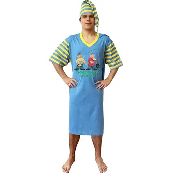 Pánská noční košile Noční košile - Pat a Mat - Rybář - modrá - XXXL