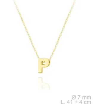 Náhrdelník Pozlacený náhrdelník s písmenem "P" Ag 925/1000