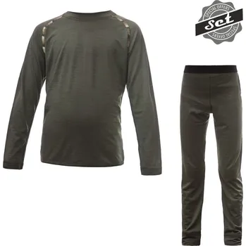 Dětské termoprádlo SENSOR MERINO AIR SET DĚTSKÝ TRIKO DL.RUKÁV + SPODKY OLIVE GREEN velikost: 130
