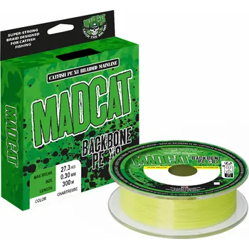 MADCAT Splétaná Sumcová Šňůra Backbone PE X8 300 m Průměr-Nosnost: 0.45mm - 47.7kg