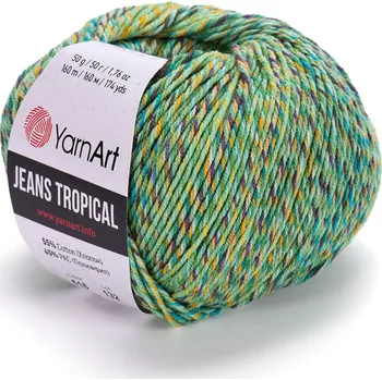 Galanterie Yarn Art příze Jeans Tropical 616 zelená, modrá, fialová, oranžová