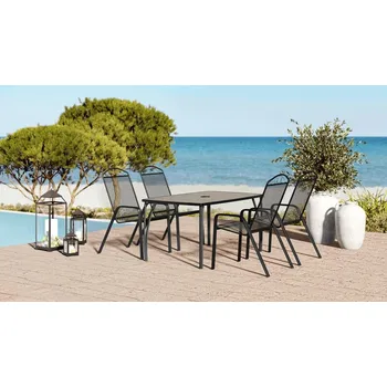 Zahradní sestava Zahradní kovová sestava Lana + 4x kovová židle Lana steel