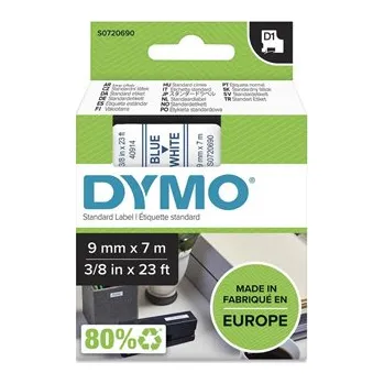 Pásek do tiskárny Páska Dymo D1 9 mm x 7m, modrý tisk/bílý podklad, 40914, S0720690