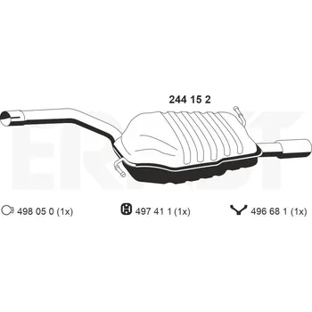 Auto-moto Zadní tlumič výfuku ERNST 244152