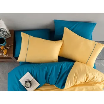 Povlečení Povlékáme.cz Bavlněné povlečení Renforcé Madrid žluté 140x200 70x90