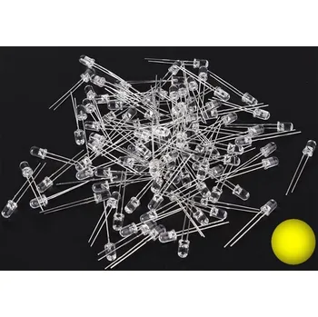 Dioda LED 5mm žlutá čirá, balení 100ks