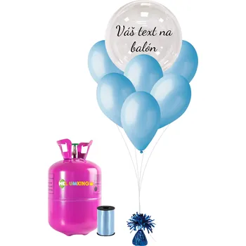 Party nádobí Personal Personalizovaný helium párty set modrý - Průsvitný balón 11 ks