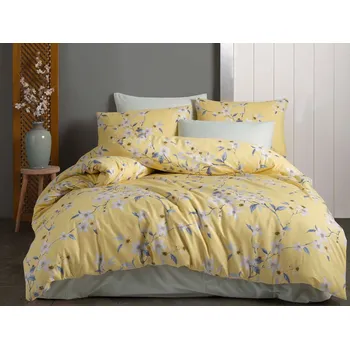 Povlečení Povlékáme.cz Bavlněné povlečení Renforcé Jasmín žlutý 140x200 70x90