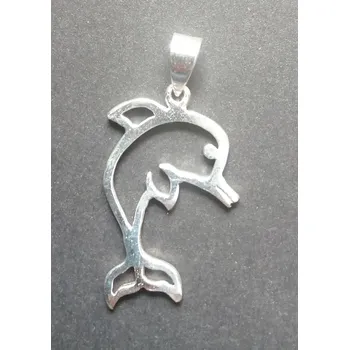 Přívěsek Delfín průhledný - přívěsek ze stříbra