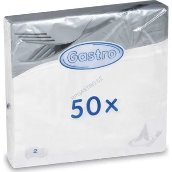 Papírový ubrousek Ubrousky 2vr. 40 x 40 cm bílé /50ks ( 70400 )