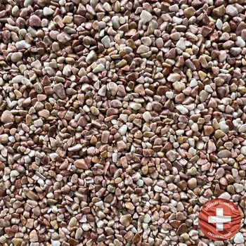 Kamenný koberec Báča Beton Kamenný koberec na stěnu Rosa del Garda Frakce: Hrubá (4 – 8 mm), vydatnost setu 2,6 m², Doporučené použití v: exteriéru - polyuretanové pojivo