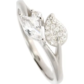 Prsten Zlatnictví Helios Stříbrný prsten s listy Velikost: 54