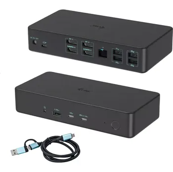 i-tec USB 3.0/USB-C/Thunderbolt 3 Professional Dual 4K Display Docking Station Gen2, PD 100W