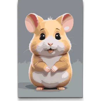 Malování podle čísel - Křeček pro děti Velikost: 20x30cm, Rámování: Pouze srolované plátno