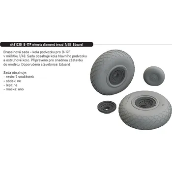 Plastikový model Eduard 1/48 B-17F wheels diamond tread (EDUARD)
