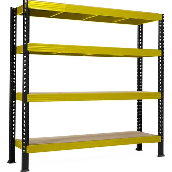 regál Nekonečný průmyslový regál Trestles RNC 2400x1800x600, nosnost 3200 kg, 4 police Barva: žluto-černá