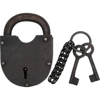 Karnevalový kostým Lord of Battles Středověký železný visací zámek s kroužkovou klíčenkou