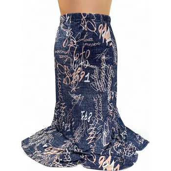 Dámská sukně Široká sukně POPISKA, Barva Modrá, Velikost XL 44, Materiál 98% Polyester 2% Lycra