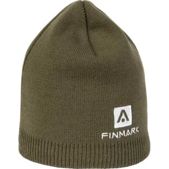 Čepice Zimní pletená čepice Finmark WINTER HAT OS Khaki, Bílá