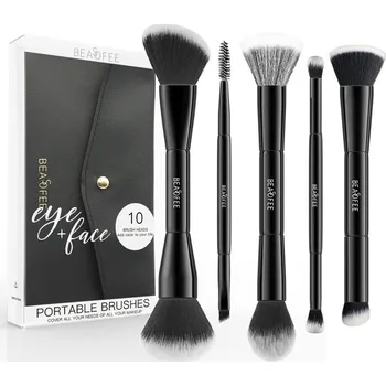 Houbička na make-up Sada štětců na make-up 5 ks Černá