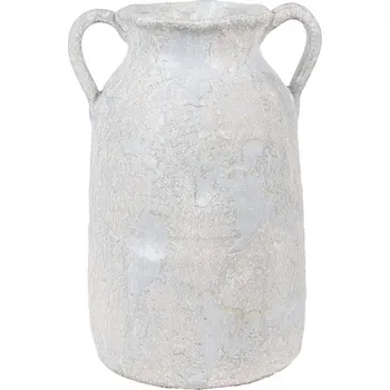 Váza Šedá antik dekorační terakotová váza s oušky Teracci - 15*12*20 cm