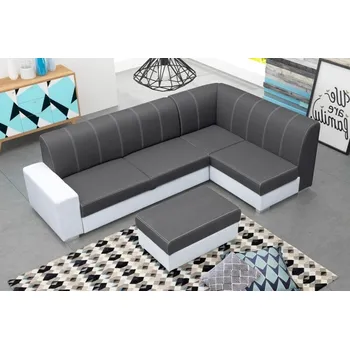 Sedací souprava Falco Rohová sedací souprava Rest, rozkládací s úložným prostorem, pravá, tmavě šedá Inari 94/bílá Soft 17