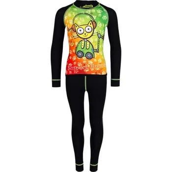 Dětské termoprádlo Dětský set Suspect Animal T-SHIRT AND PANTS 100 Černá, Mix