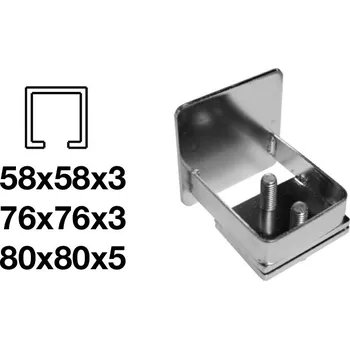 Pohon brány Krytka C-profilu samonosné posuvné brány - INOX 58×58×3mm (SK-1-58-INOX)