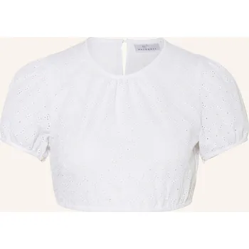 Dámská halenka Waldorff Dámská Dirndl Halenka S Děrovanou Krajkou, bílá, 36