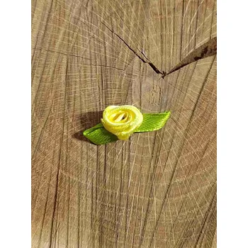 Stuha Svatební / prádlové mašličky 12x25 mm barva žluto zelená