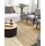 Koberec béžový jutový 200 x 300 cm ručně tkaný se střapci boho obývací pokoj ložnice Beliani