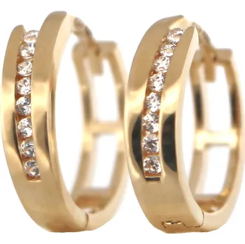 Náušnice Leru Kruhové zlaté náušnice se zirkony