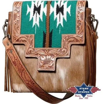 Kabelka zdobená kožená taška SaS-10