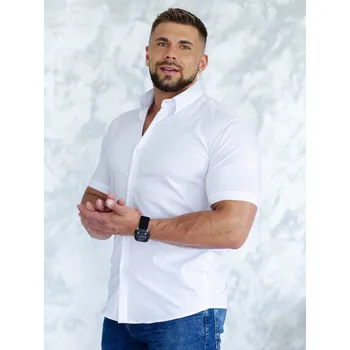 Pánská košile Moderní pánská košile bílá s límečkem VSB 2402 , VELIKOST 4XL