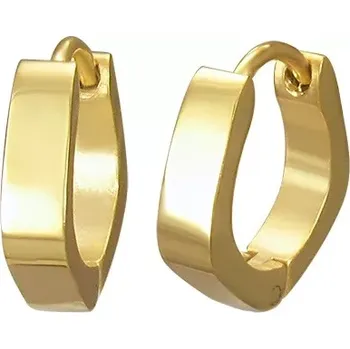 Náušnice Ocelové kloubové náušnice - lesklá podkova zlaté barvy