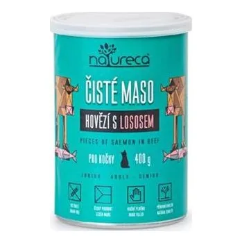 Krmivo pro kočku NATURECA konz. hovězí s lososem pro kočky 400g